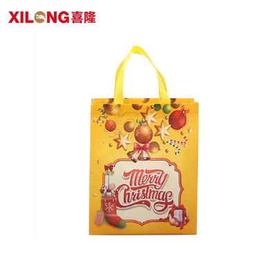 Christmas gift packing non woven laminated custom shopping bags